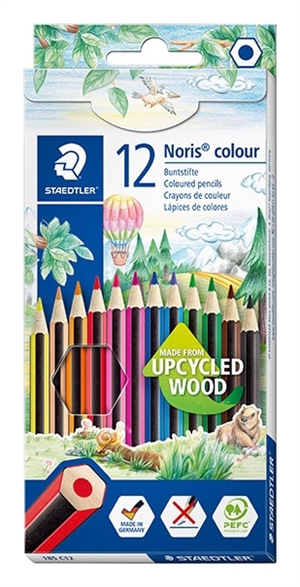 Staedtler Kredka ołówkowa Noris Upcycled z drewna, zestaw (12)